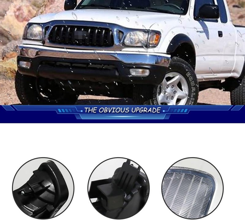 TurningMax For 2001 2002 2003 2004 Toyota Tacoma Front Bumper Turn Signal Lights Housing 81510-04080 TO2531140 Clear Lens - Image 2